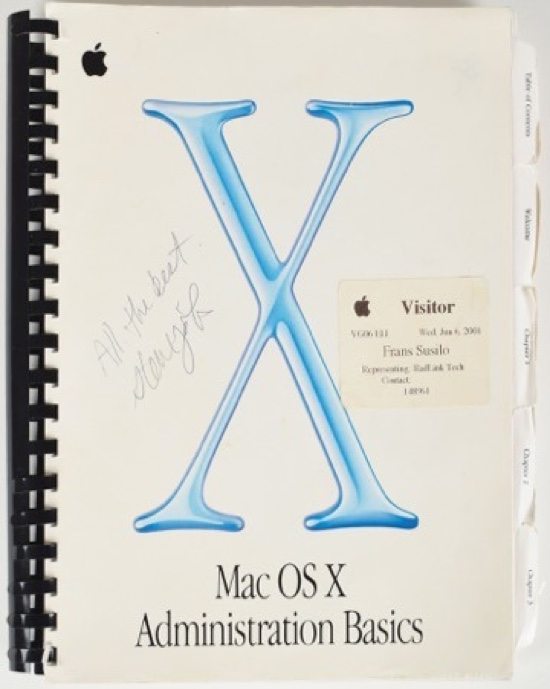 autografi steve jobs OS X manual 2001