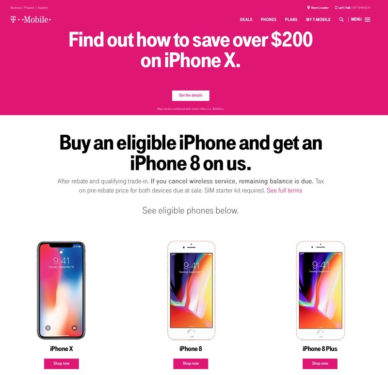 iphone x sconto t-mobile