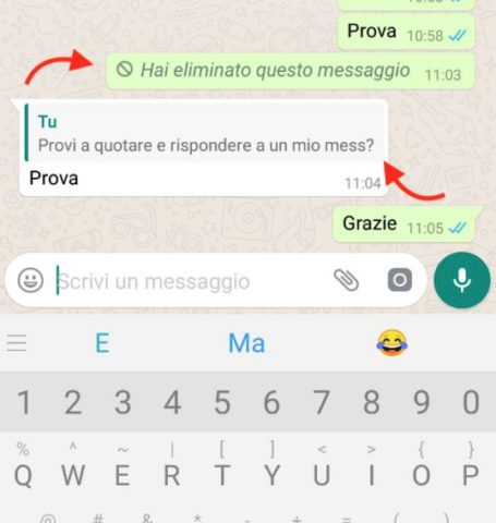 messaggi WhatsApp
