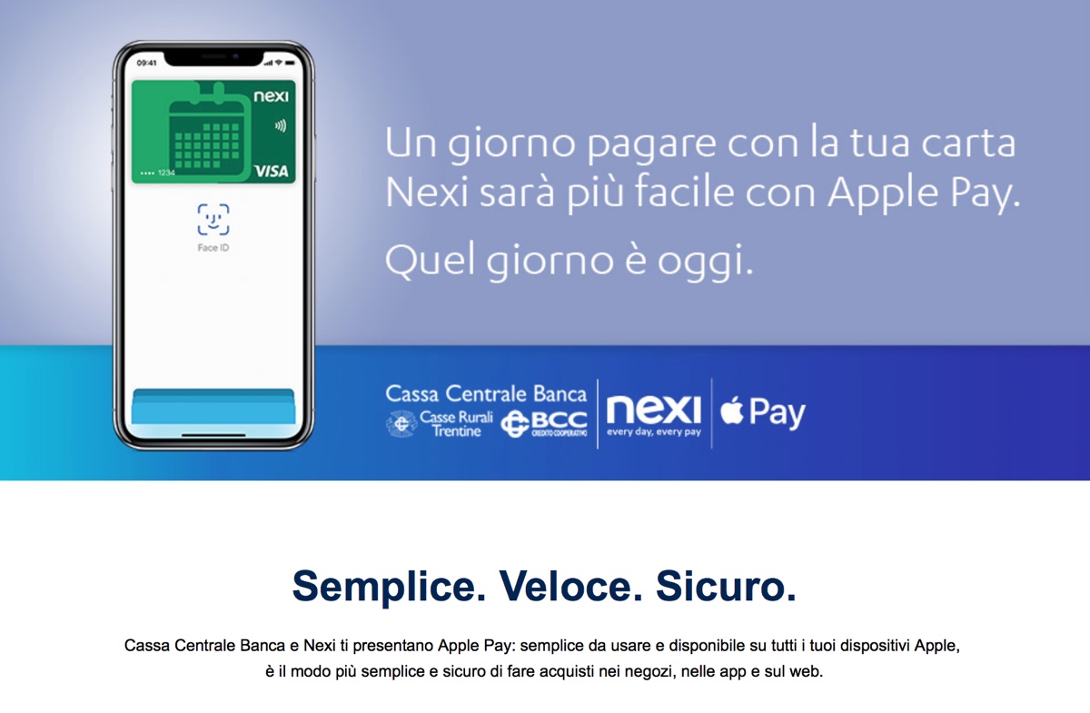 Apple Pay si allarga in Italia, ora supporta Carta BCC, Credit Agricole