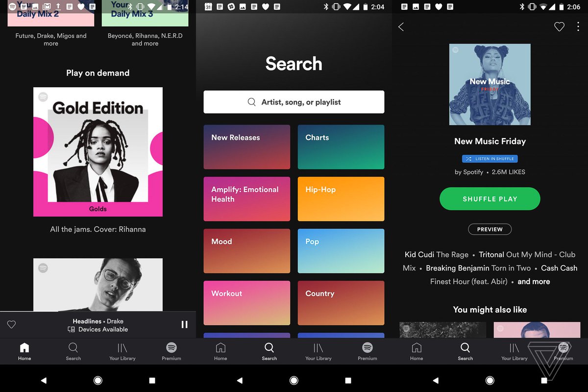 spotify per ios, foto schermate nuova app in rete