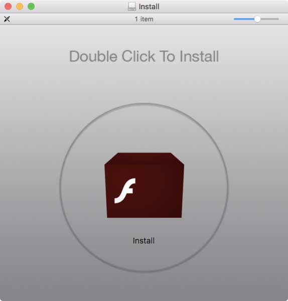 Il finto Flash Player mostrato all'utente crossrider