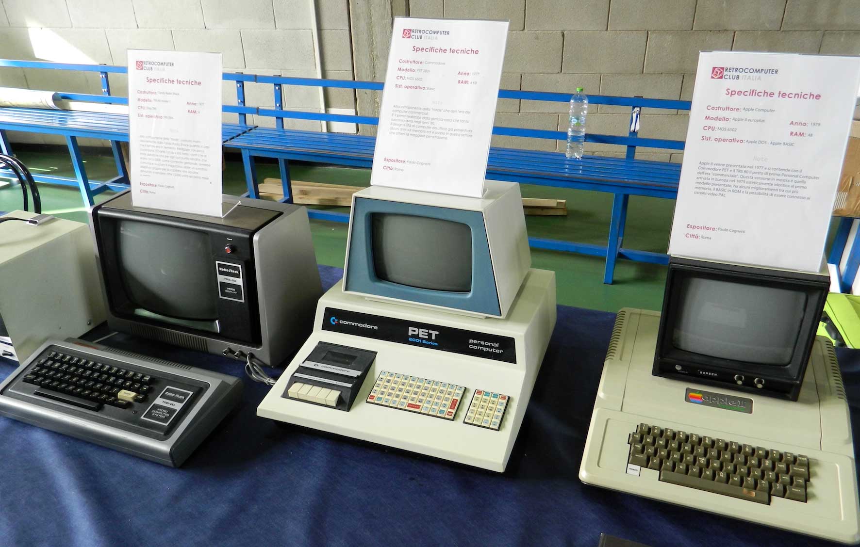 Da sinistra - TRS 80, Commodore PET 2001, Apple II