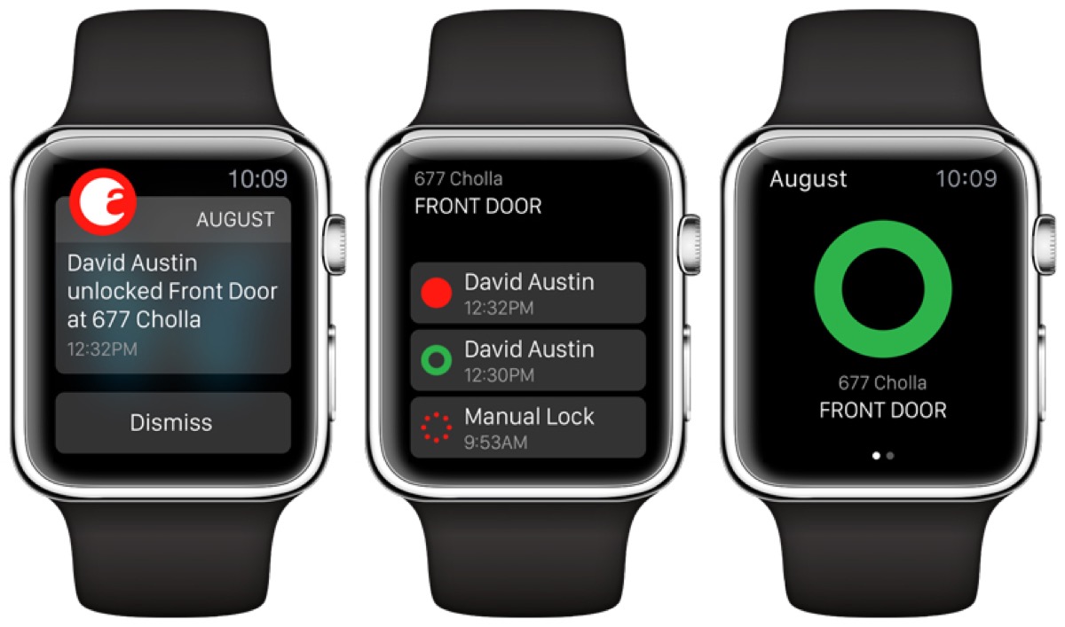 August Smart Lock funziona con Apple Watch, screenshot dell'app per watchOS 4