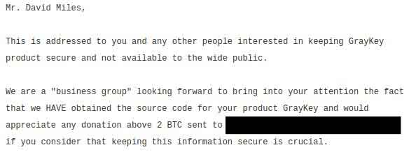 Il messaggio con la tentata estorsione