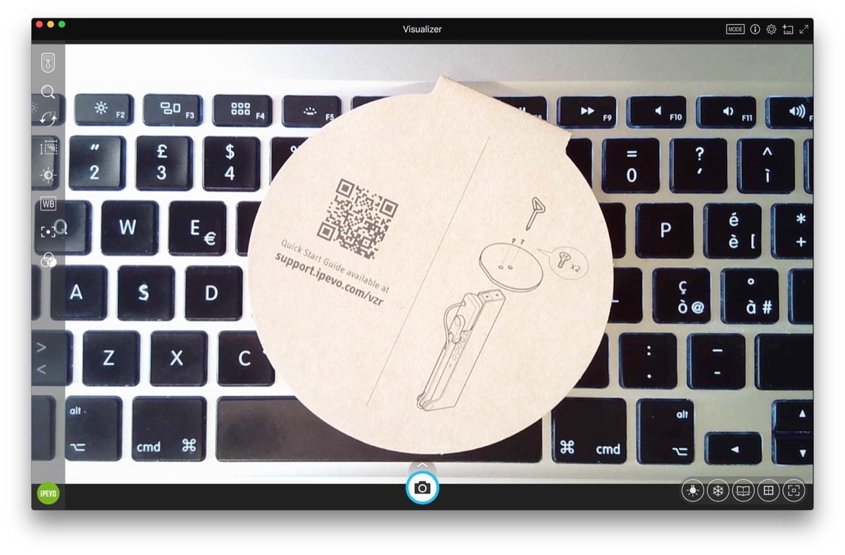 screenshot Ipevo VZ-R in azione