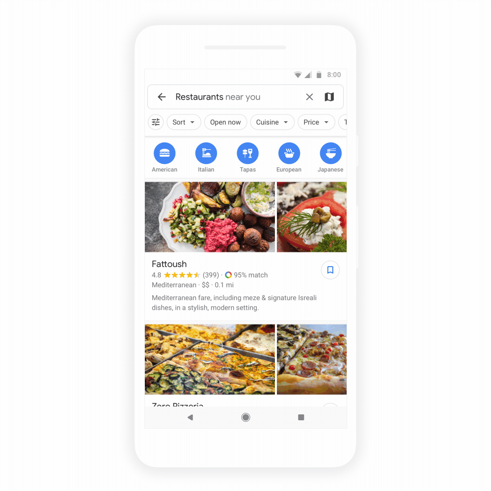 nuovo google maps alternativa a Yelp