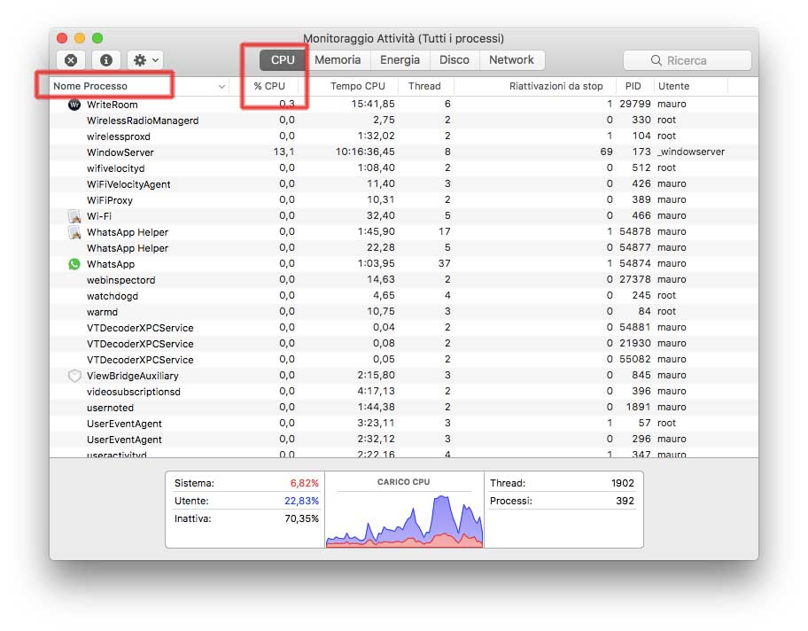 Monitoraggio attività