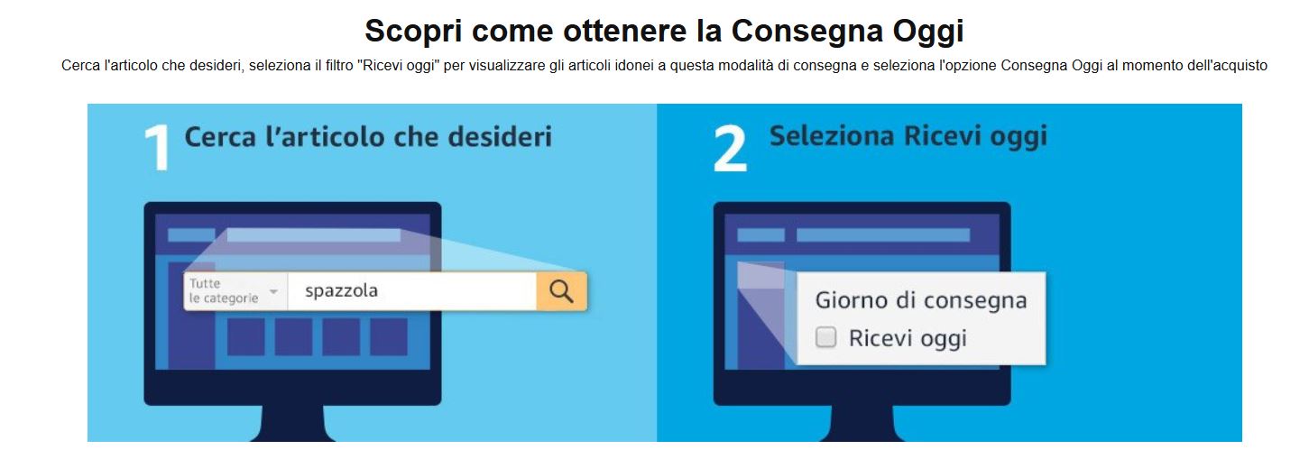 amazon consegna oggi