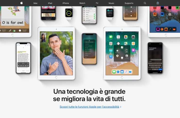 apple accessibilita, foto funzioni accessibilità Apple per iPhone, iPad, Mac, Watch e apple TV
