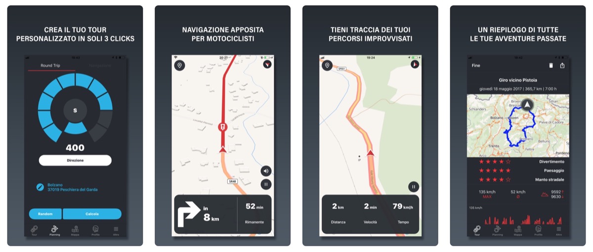 Calimoto, l'app per usare iPhone come navigatore GPS per moto