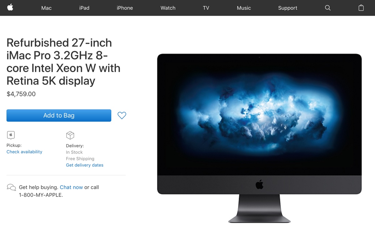 iMac Pro ricondizionato, per la prima volta in USA con risparmi fino a 1.400 dollari
