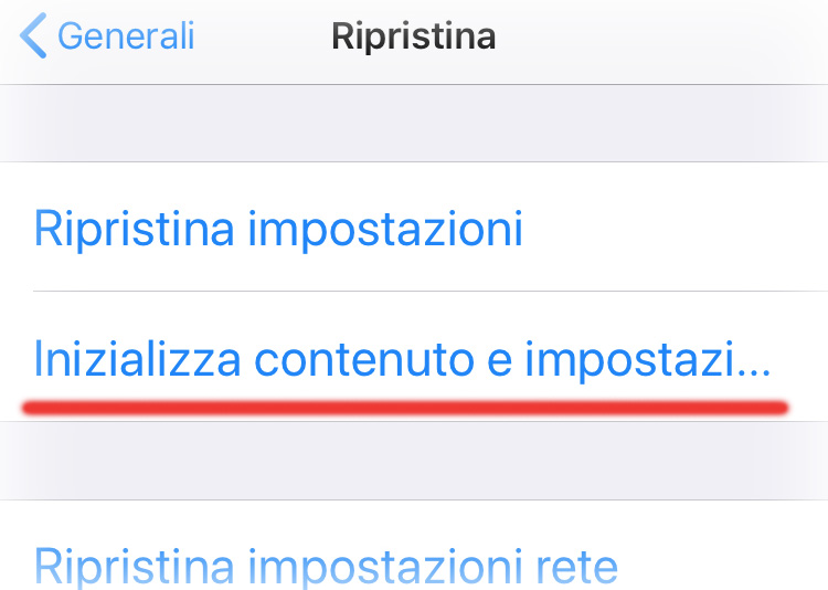 ripristinare iPhone si avvia