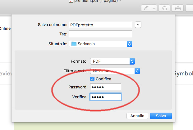 Proteggere un PDF