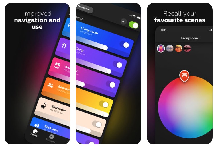 app Philips hue, foto schermate aggiornamento philips hue