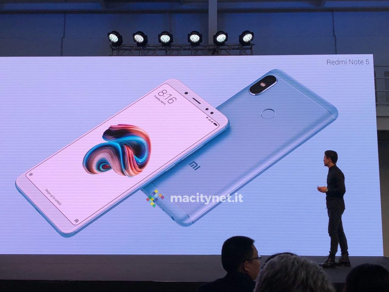 Xiaomi Redmi Note 5 è ufficiale in Italia