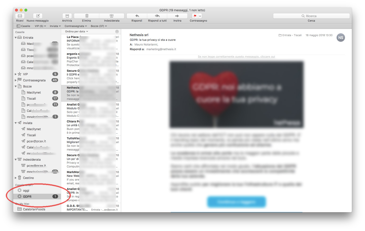 Come gestire l’ondata di mail per la GDPR con Mail la smart box sulla GPDR