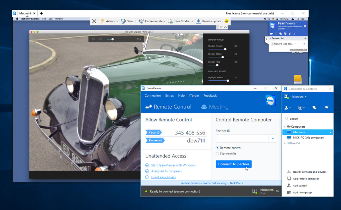 Una schermata di Teamviewer 11