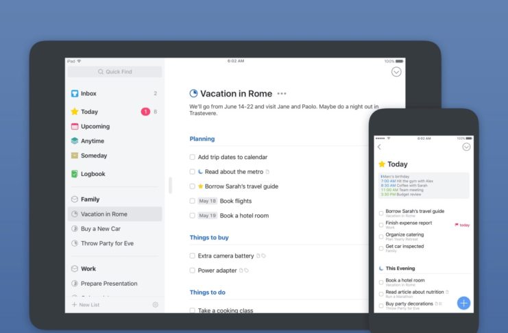 Things 3, il task manager per iPad supporta adesso le tastiere esterne