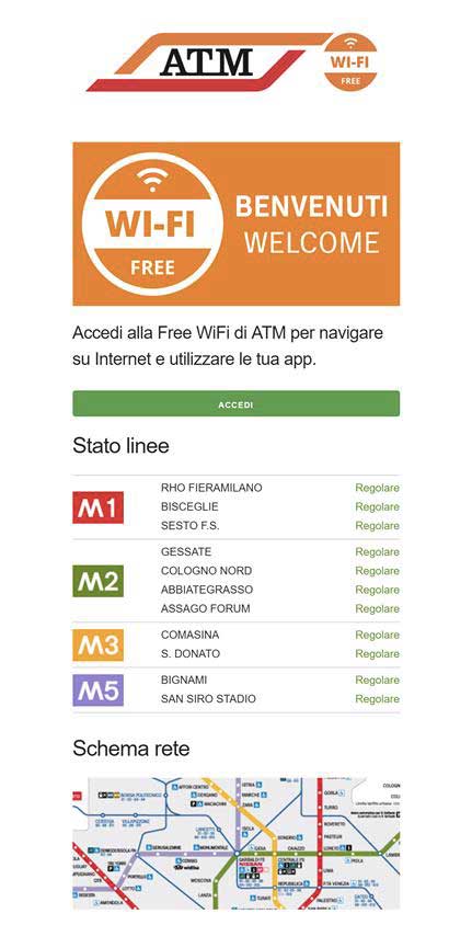 Wi-Fi gratis a Milano, pagina benvenuto