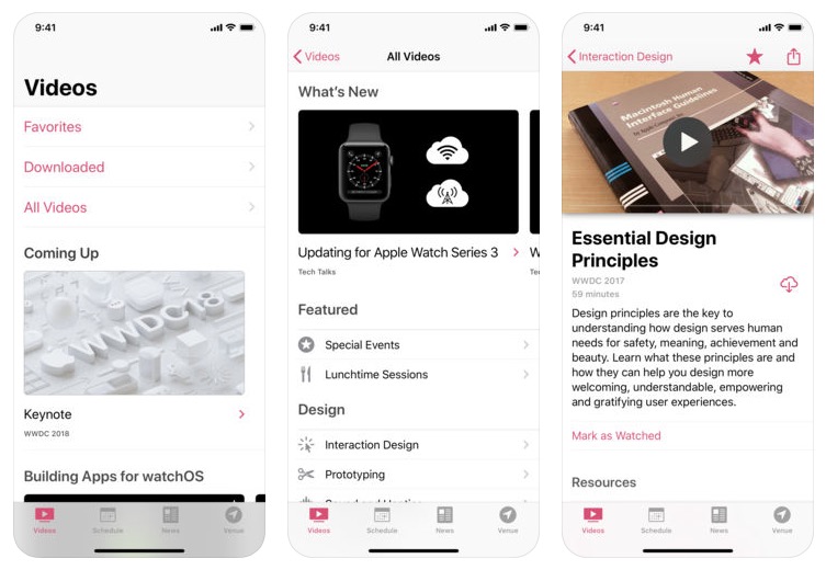 app WWDC 2018 foto app di apple ufficiale per iOS e Apple Watch