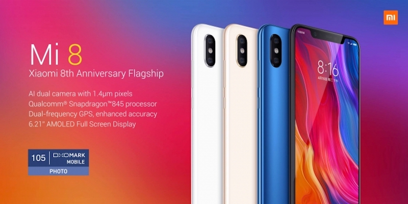 Xiaomi Mi 8 è ufficiale, eccolo con notch e Touch ID incorporato nello schermo della