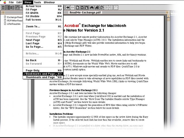Vecchia versione di Acrobat Reader