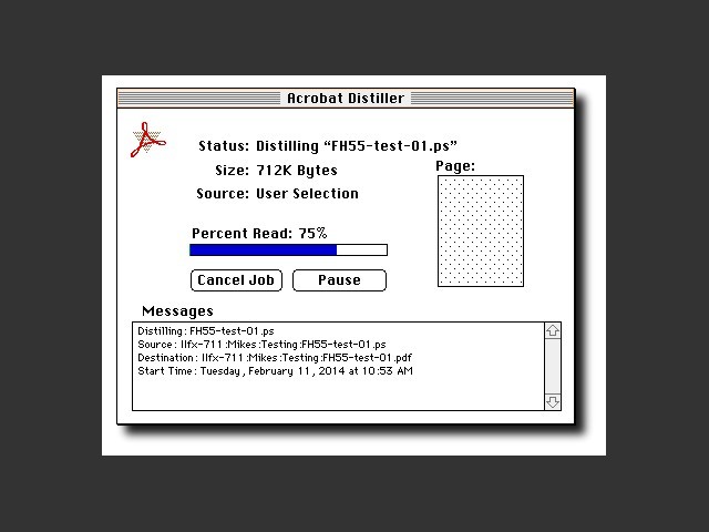 Vecchia versione di Acrobat Distiller