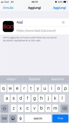 App iliad iPhone non c’è, come creare la scorciatoia all’Area Personale App iliad iPhone non c’è, come creare la scorciatoia all’Area Personale