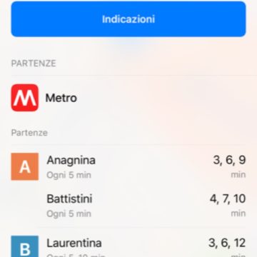 Apple Mappe attiva le indicazioni dei trasporti pubblici in Italia, per ora solo a Roma