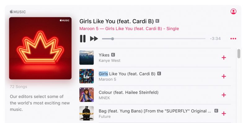 Apple Music sul web cambia volto