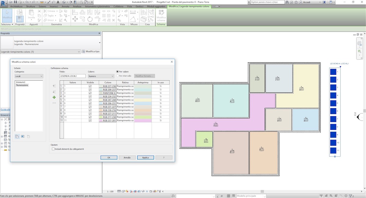 Creare in Revit una legenda dei locali e computarne le informazioni in Abaco