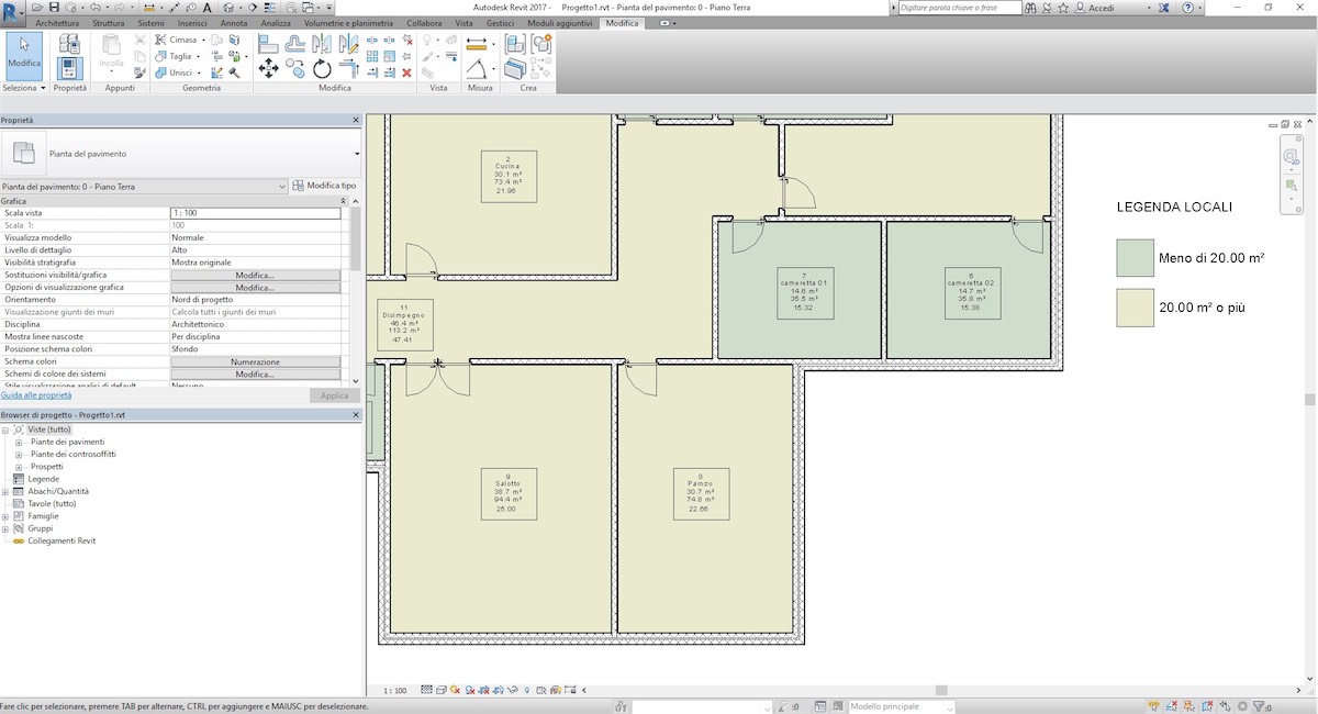 Creare in Revit una legenda dei locali e computarne le informazioni in Abaco