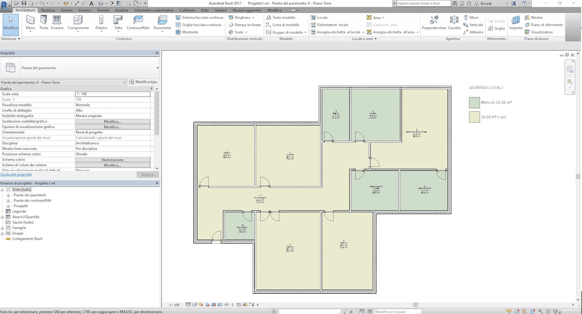 Creare in Revit una legenda dei locali e computarne le informazioni in Abaco