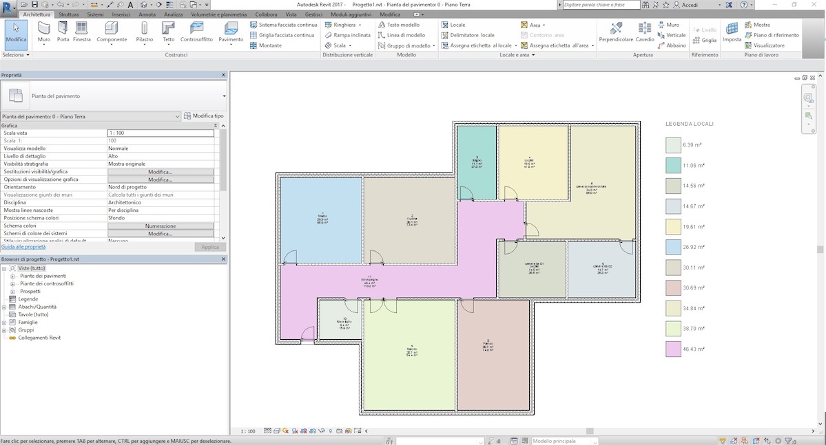 Creare in Revit una legenda dei locali e computarne le informazioni in Abaco