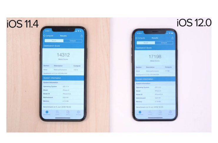 iOS 11.4 vs iOS 12