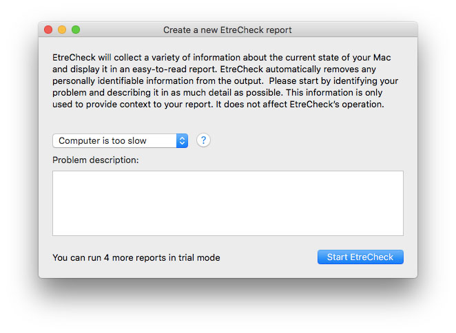 Velocizzare il Mac, cosa controllare quando il Mac sembra lento Etrecheck