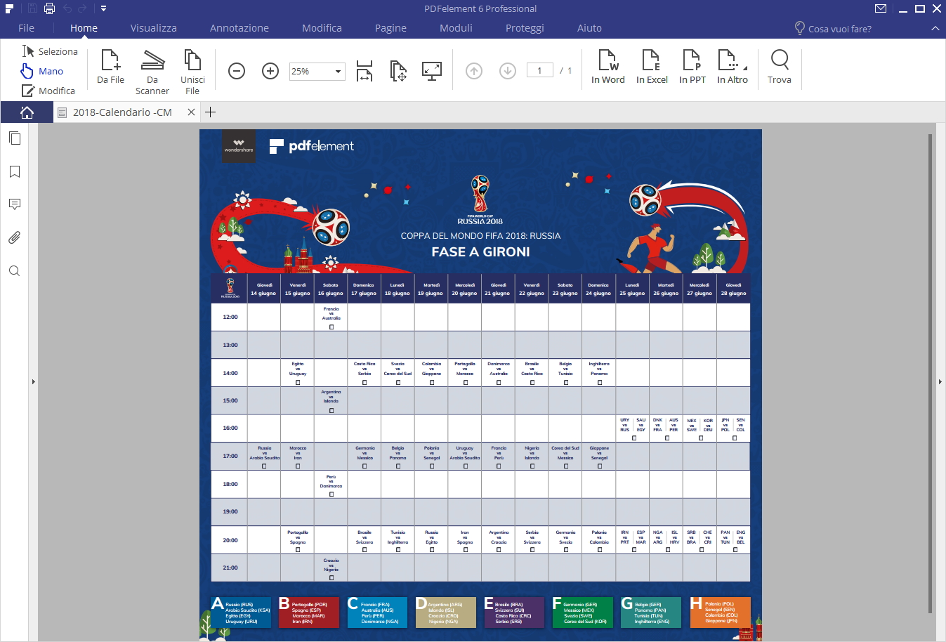 Wondershare PDFelement 6 scontato del 20% grazie ai mondiali FIFA 2018