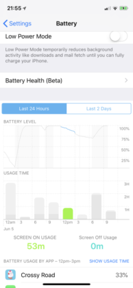 Con in iOS 12 l&#8217;iPhone mostrerà un grafico relativo al consumo della batteria