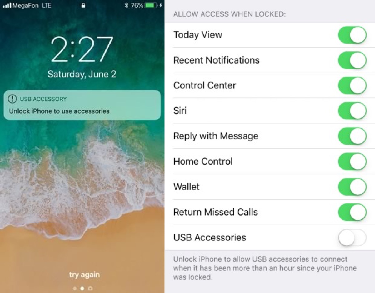iOS 12 Restricted mode chiude l’accesso USB dopo un’ora