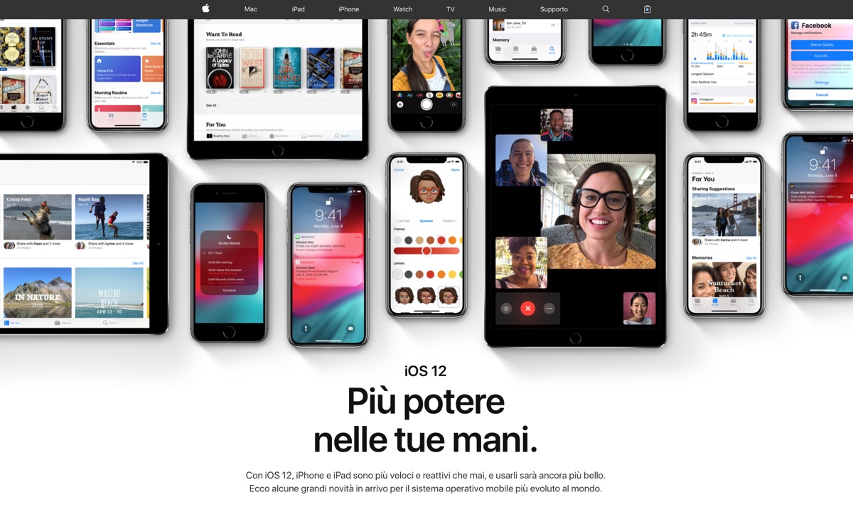 ios 12 e macos mojave foto schermata anteprime di iOS 12, macOS Mojave e watchOS 5 sono in Italiano