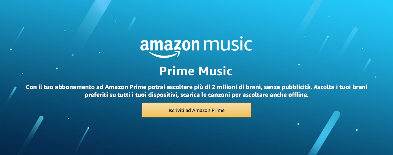 Prime Music disponibile in Italia, 40 ore di musica al mese incluse con Amazon Prime