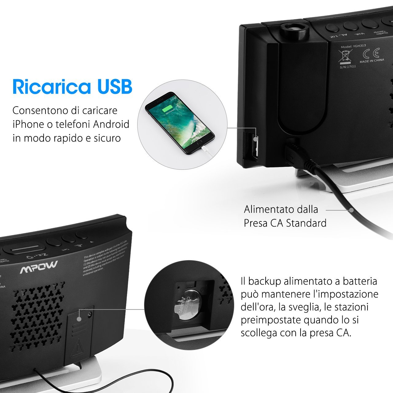 Torna lo sconto su radiosveglia con proiettore e presa USB per ricaricare il cellulare: 23,99€ Torna lo sconto su radiosveglia con proiettore e presa USB per ricaricare il cellulare: 23,99€