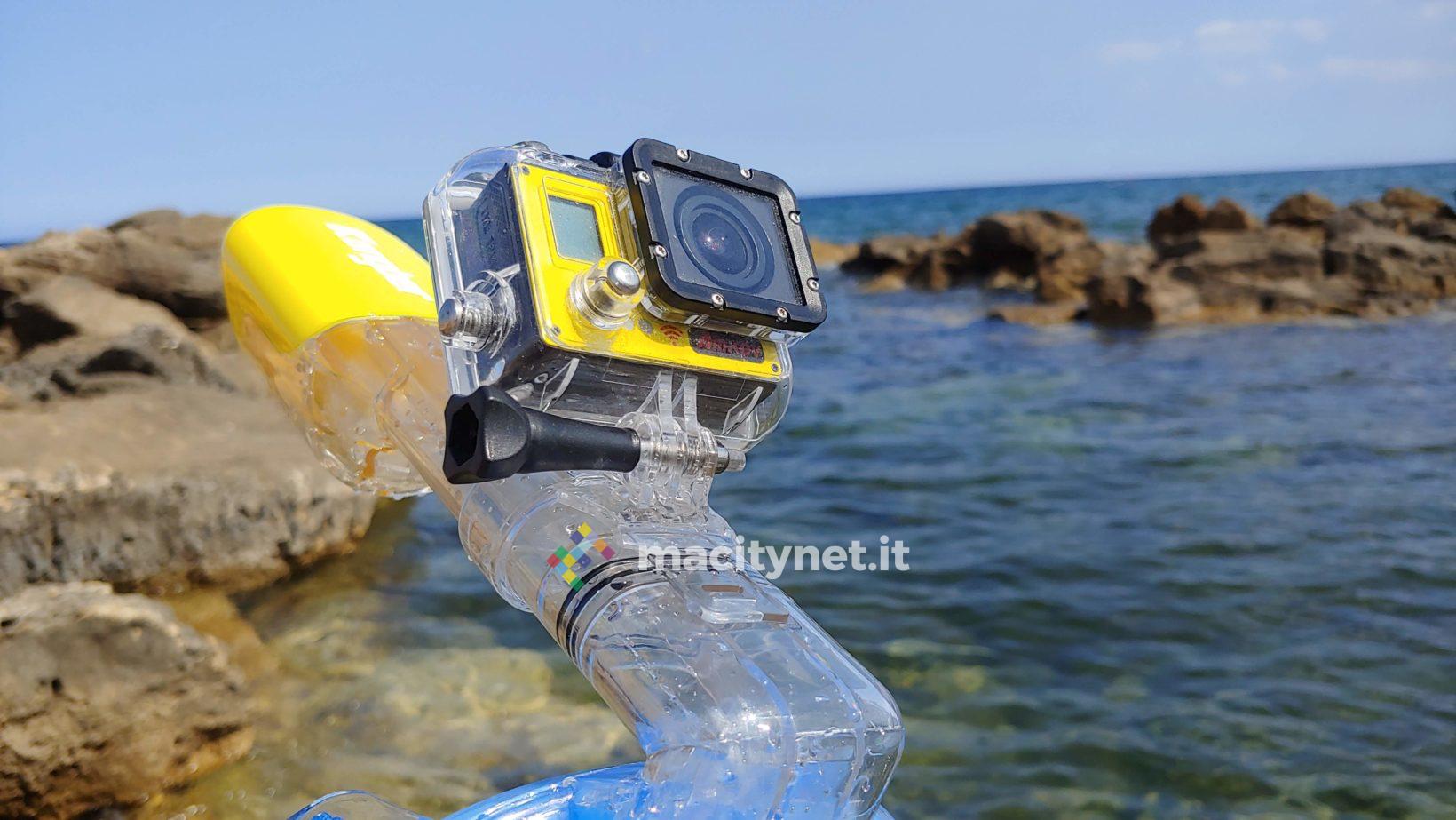 Recensione maschera panoramica Kungber, per lo snorkeling con action cam al seguito