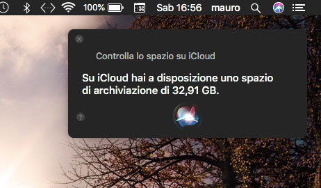 Spazio si iCloud con Siri