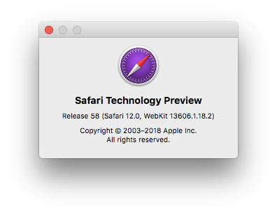Safari Technology Preview 58