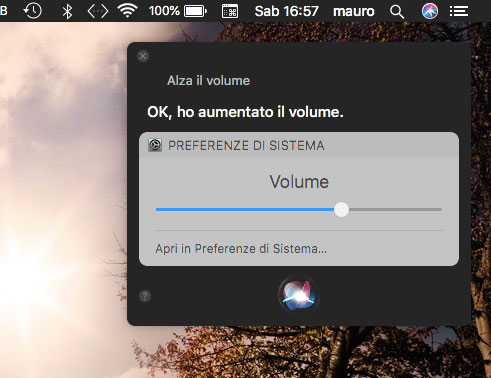 Volume con Siri