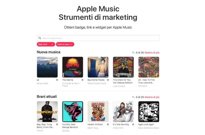 Apple Music sul web cambia volto
