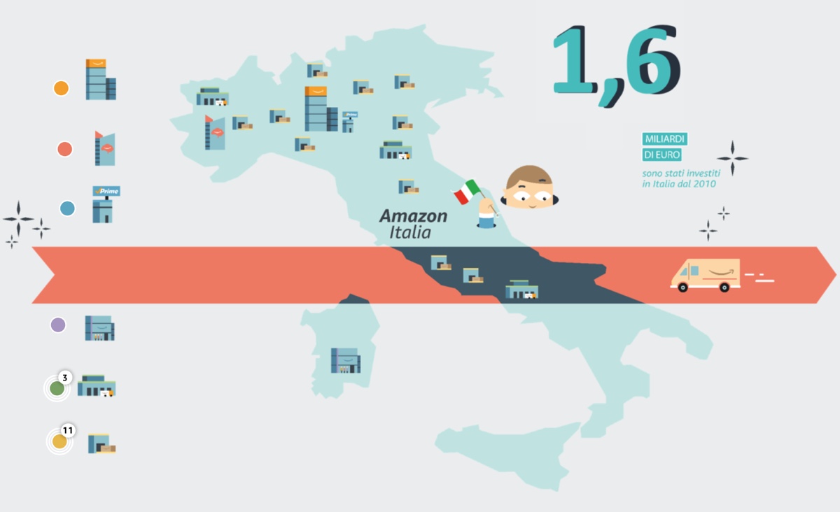 Amazon crea 1.700 posti di lavoro in Italia entro fine anno Amazon crea 1.700 posti di lavoro in Italia entro fine anno