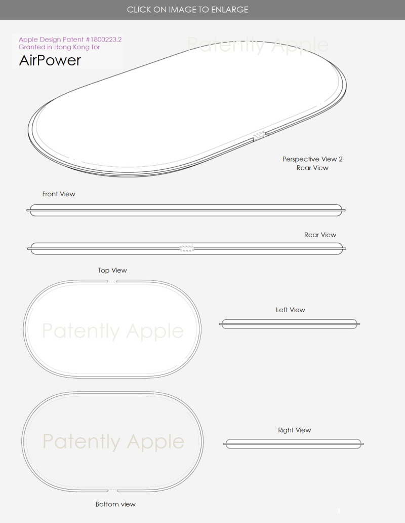 Apple AirPower foto schema brevetto del design